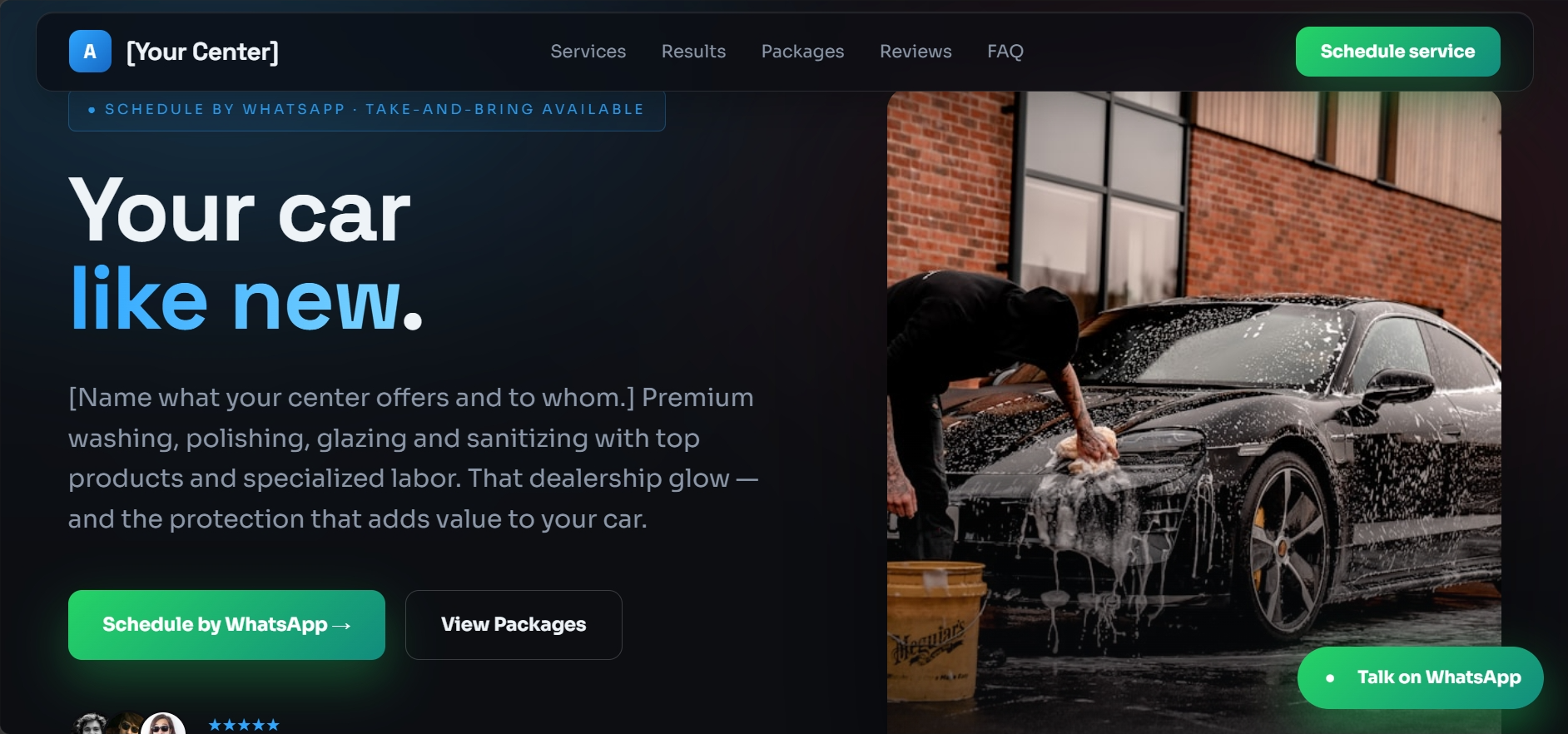 Website Premium para Centro de Estética Automóvel